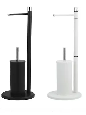 New Toilet Brush & Toilet Paper Roll Holder Stand Set Stainless Steel • $42.80