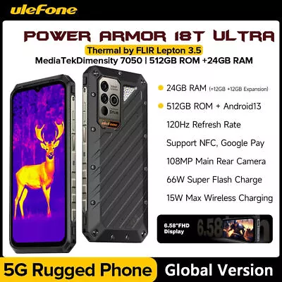 Ulefone Power Armor 18T Ultra Rugged 5G Thermal Imaging Phone 12+512GB Dual SIM • £439.99