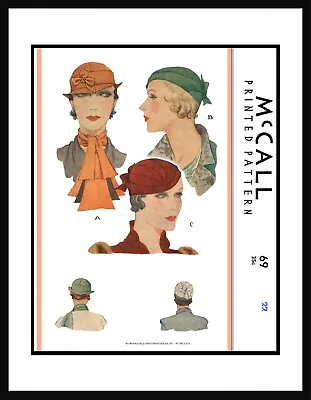 McCALL # 69 Pattern Millinery FLAPPER HAT Cap Vintage 1920's Sewing • $5.99