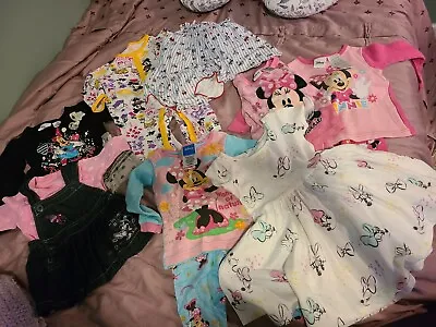 Large Lot Of Disney Minnie Mouse Outfits NB-2t (Pjs Dresses 2 Pc)  • $18