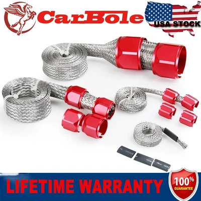 $27.69 • Buy Anodized Red Braided Hose Sleeving Kit Radiator Vacuum Heater And Fuel Line Hose