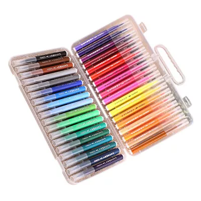  Plastic Colour Pencil Child Dual Tip Brush Pens Highlighter Watercolor Markers • £14.89