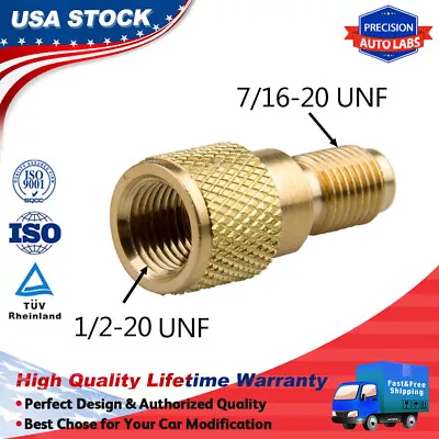 Brass Adapter 1/4  Male To 1/2  ACME Female AC Charging Hose To Air Conditioner • $7.39