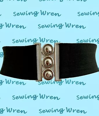 £7.99 • Buy Belt Elastic Waistband With  Waspie Nurses Black 2 Inch Buckle NEW !!