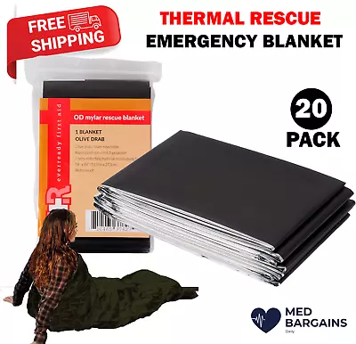 Ever Ready Emergency Rescue Space Thermal Mylar Blankets 52  X 84  - 20 Pack • $19.95