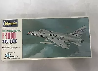 Vtg Hasegawa/Minicraft  F-100D Super Sabre Plastic Model Airplane  1/72 Sealed • $25.50