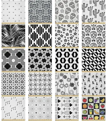 Ambesonne Black And White Microfiber Fabric By The Yard For Arts And Crafts • $129.99