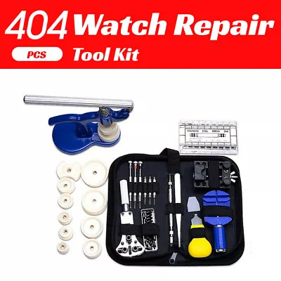 404Pcs WATCH REPAIR KIT Back Case Pin Link Spring Strap Remover Opener Tool Set • $24.95