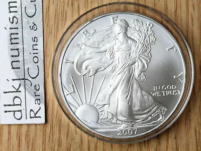 2007 Silver American Eagle $1 - BU - Brilliant Uncirculated - In Capsule • $42.99