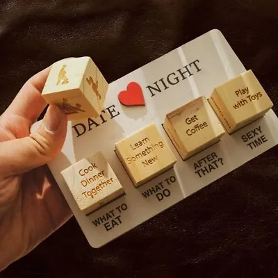 £7.95 • Buy Date Night Dice Lovers Decision Dice Couple Fun Wooden Dice For Him Her Gifts