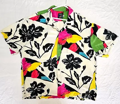JAMS WORLD Vintage 80s  Entice  Pattern WEARABLE ART Hawaiian Shirt XXL EUC • $39.99