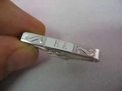 Beautiful Silver Tone  H.A  Flex Let Quality Vintage Mens Tie Bar Clasp • $8.99