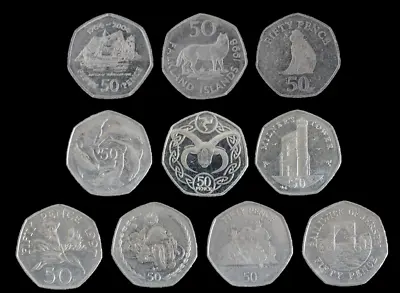 50p Coin Fifty Pence Isle Of Man Gibraltar Guernsey Jersey Falklands Territories • £2.49