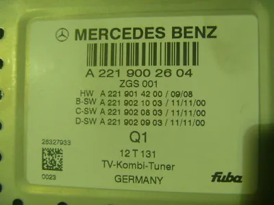 A2219002604 New 12-14 Mercedes Benz CL550 CL600 S350 TV Tuner OEM • $314.05