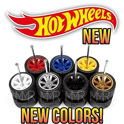 1/64 Scale 7 SPOKE V2 Concave Real Rider Wheels Rims Tires Set For Hot Wheels • $2.99