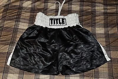 NEW Title Custom Boxing Satin Trunks Shorts XL Shiny Glanz Vintage Retro • $45