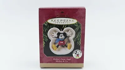 1997 Hallmark Keepsake Disney's Mickey's Snow Angel Mickey Mouse Ornament NIB * • $10.95