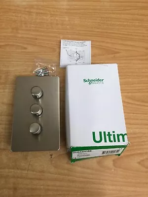 Schneider Electric Ultimate Screwless Flat Plate - 3 Gang 2 Way Dimmer GU6432CSS • £55