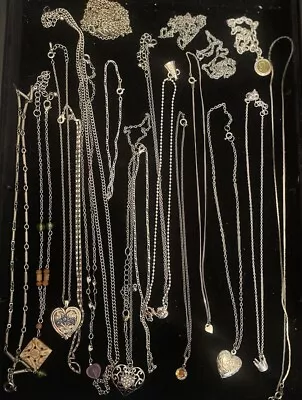 Huge Vin/Mod/Retro Silver Tone Misc. Chain Lot Some With Pendants &bracelets #15 • $0.99