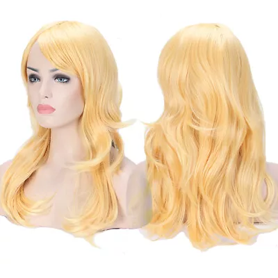 UK Fast Ship Big Sale Halloween Cosplay Full Wig Long Wavy Wigs With Fringe Grey • £18.91