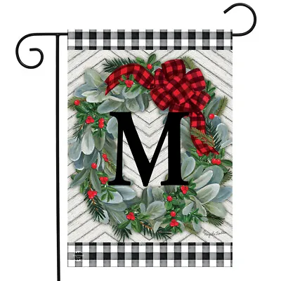 Winter Wreath Monogram Letter M Garden Flag 12.5  X 18  Briarwood Lane • $9.86