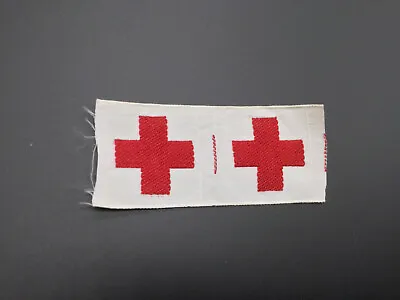 £9 • Buy WW1 - WW2 1940 American Red Cross ARC Cap & Uniform Woven Emblem Patch (x2)