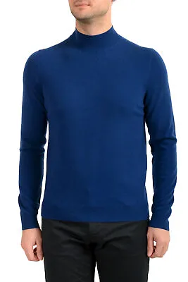 Malo Optimum Men's Ink Blue Wool Cashmere Mockneck Pullover Sweater • $149.99