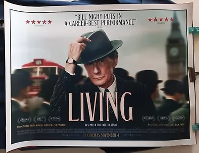 Living  Bill Nighy Original Quad Cinema Poster  • £7.99