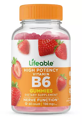 Lifeable Vitamin B6 - Great Tasting Strawberry Flavor Gummy - 60 Count • $14.99
