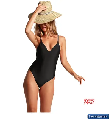 Volcom Women's Simply Solid One Piece Swimsuit Black XXL • $41.71