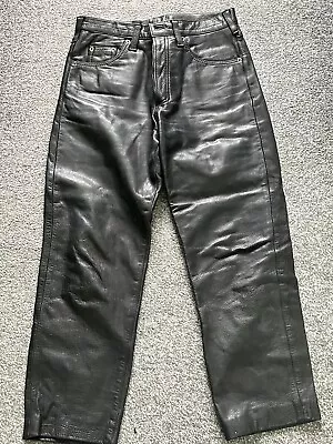 Leather Motorcycle Jeans 32 • £25