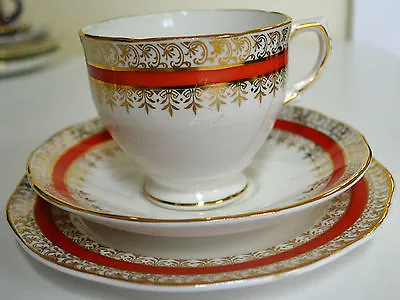 Salisbury Bone China Floral Tea Cup Saucer & Plate Trio Made In England • $27