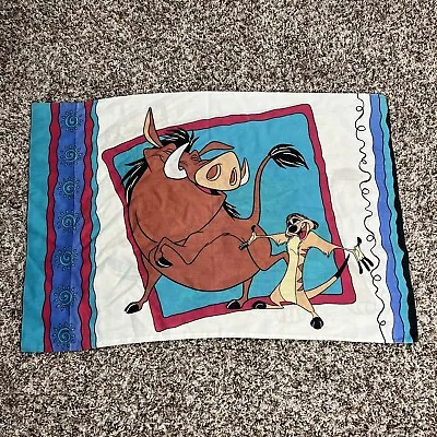 Vintage Disney The Lion King Simba & Nala Timone Pumbaa Pillowcase Standard 90s • $9.88