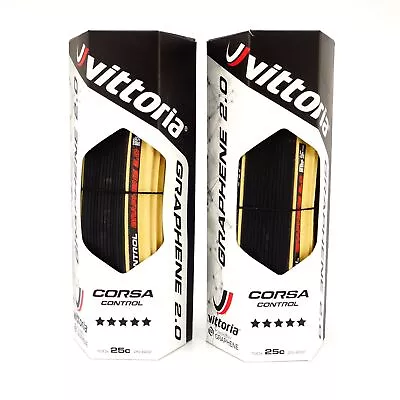 Vittoria Corsa Control G+2.0 700x25C Clincher Bike Tan Tire 320TPI Para Skinwall • $56.90