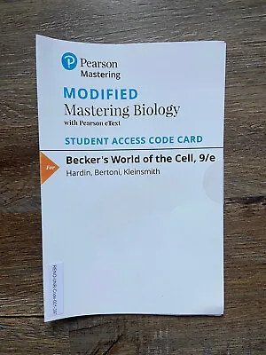 Modified Mastering Pearson EText & Access Code Becker’s World Of The Cell 9th Ed • $130