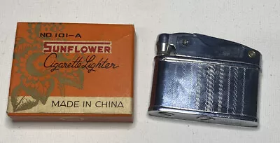 Vintage SUNFLOWER  Cigarette Lighter With Original Case Zippo Lighter • $85