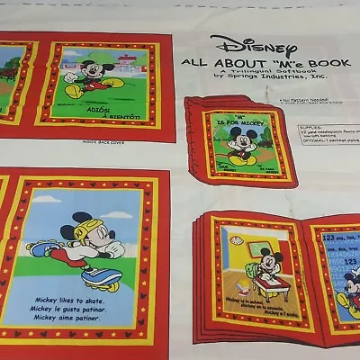 Disney Trilingual All About  M E Cut Sew Soft Book 1yd Fabric Panel Mickey Mouse • $19.99