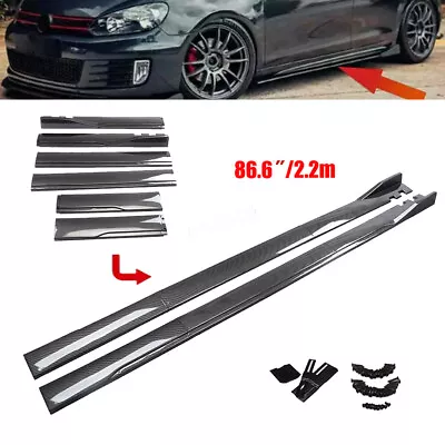 For VW Golf MK6 MK7 GTI Jetta 86.6  Carbon Style Side Skirts Rocker Panel Lip • $99.99