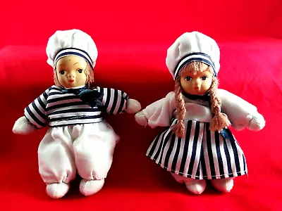 Rare Vintage Mini Doll Chefs Hat Apron Boy And Girl 5  Tall • $21.99