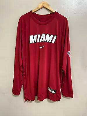 Nike NBA Miami Heat Dri-Fit Team Issue Warm Up Shooting Shirt DA5802 Men 2XL NEW • $75