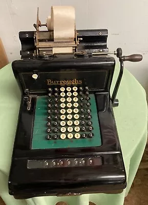 VTG Burroughs 1920's 7 Column Mechanical Adding Machine Portable Crank Register • $39.99