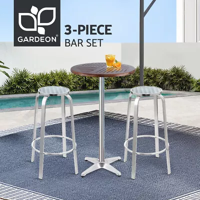 $150.95 • Buy Gardeon Outdoor Bar Table Cafe Patio Setting Stools Table Aluminium Furniture