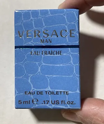 VERSACE Man EAU FRAICHE Cologne Mini 0.17 Oz (5ml) EDT Splash For Men NEW IN BOX • $24