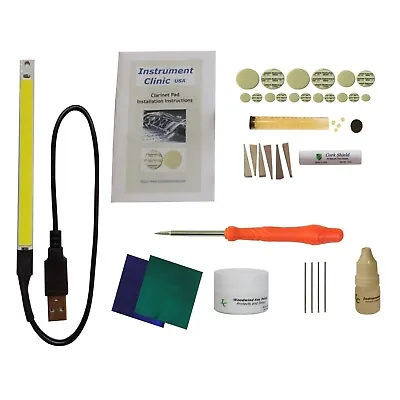 Clarinet Pad Replacement Kit For Your Bb Clarinet W/ USB Leak Light • $23.99