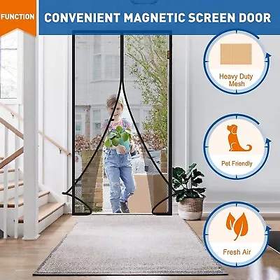 1 Pack Magnetic Mesh Door Magic Protection Curtain Snap Bug Insect Screen • $11.67