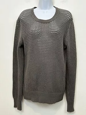 T By Alexander Wang Women's Open Knit Pullover Sweater Gray/Taupe Size Small • $19.50