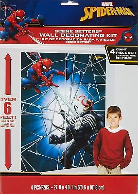 $12.99 • Buy Spider-man With Venom Birthday Party Scene Setter Wall Decoration Kit Backdrop 