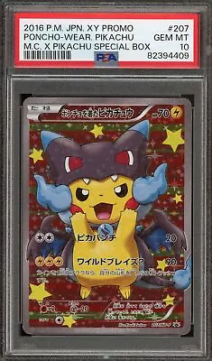 Pokemon Poncho-Wearing Pikachu Mega Charizard X Full Art Promo 207/XY-P PSA 10 • $4300