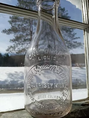 TREQ Milk Bottle Guernsey Milk Winnisquam Farm Waterbury Vt. • $15