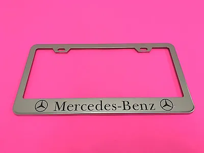 1xMERCEDESx-STAINLESS STEEL Chrome Metal License Plate Frame W/Screw Caps 14-17 • $13.14